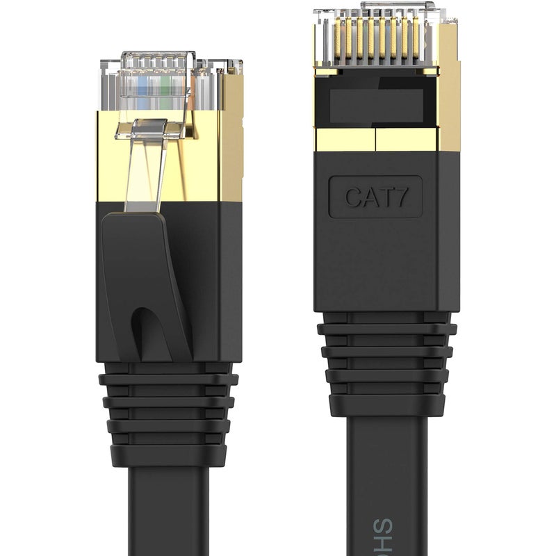 Senetem Cat 7 Ethernet Cable 50 ft High Speed 10Gbps 600MHz, Shielded Ethernet Cord, LAN Cable with RJ45, Weatherproof Flat Internet Network Patch Cord, Fast LAN Wire for Gaming, PS5/4/3, Xbox, Modem, Router - Image 1